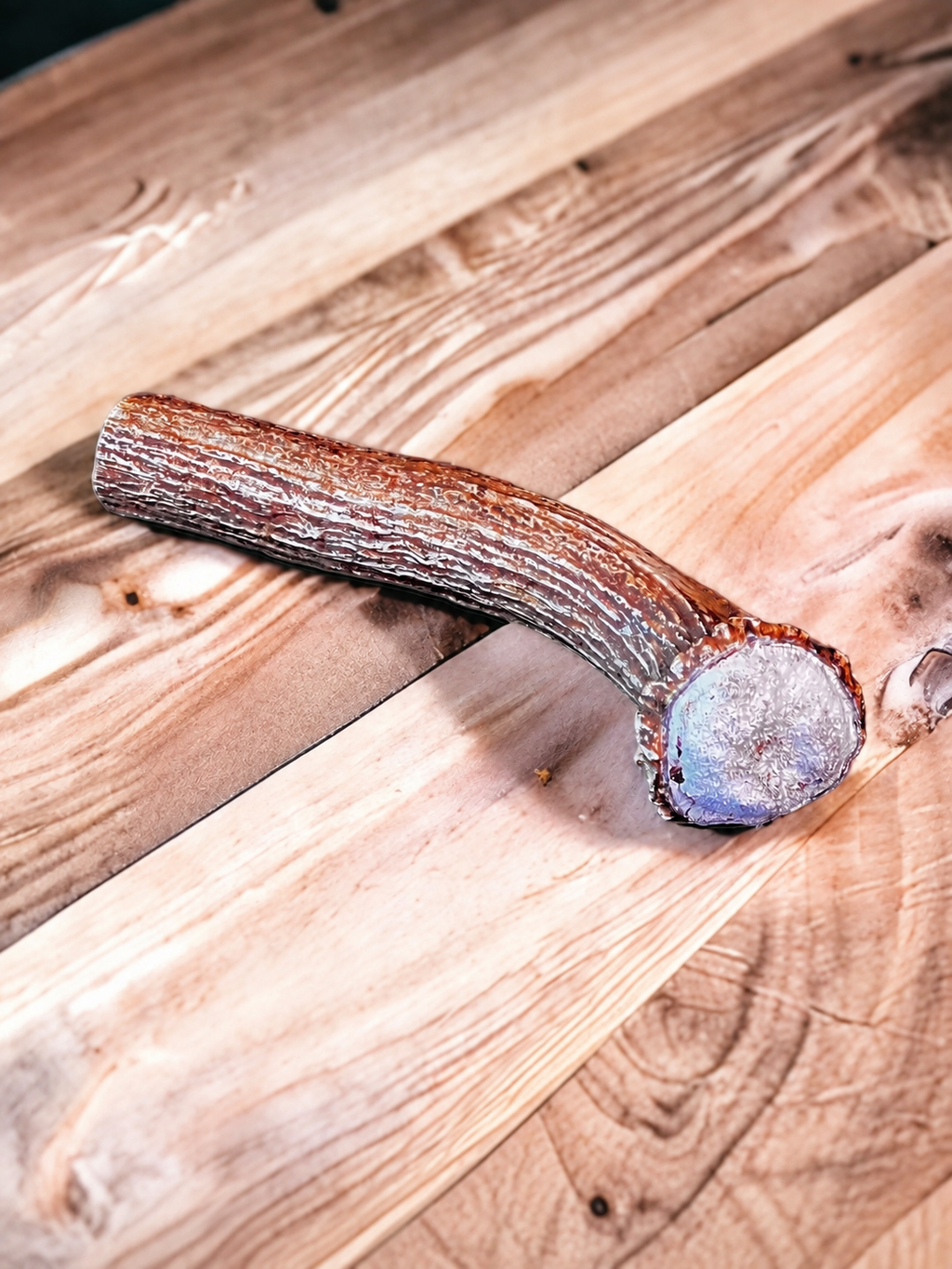 Deer Antler Knife Handle Blank With Burr & Crown - Axis Antler - Choose Size & Color